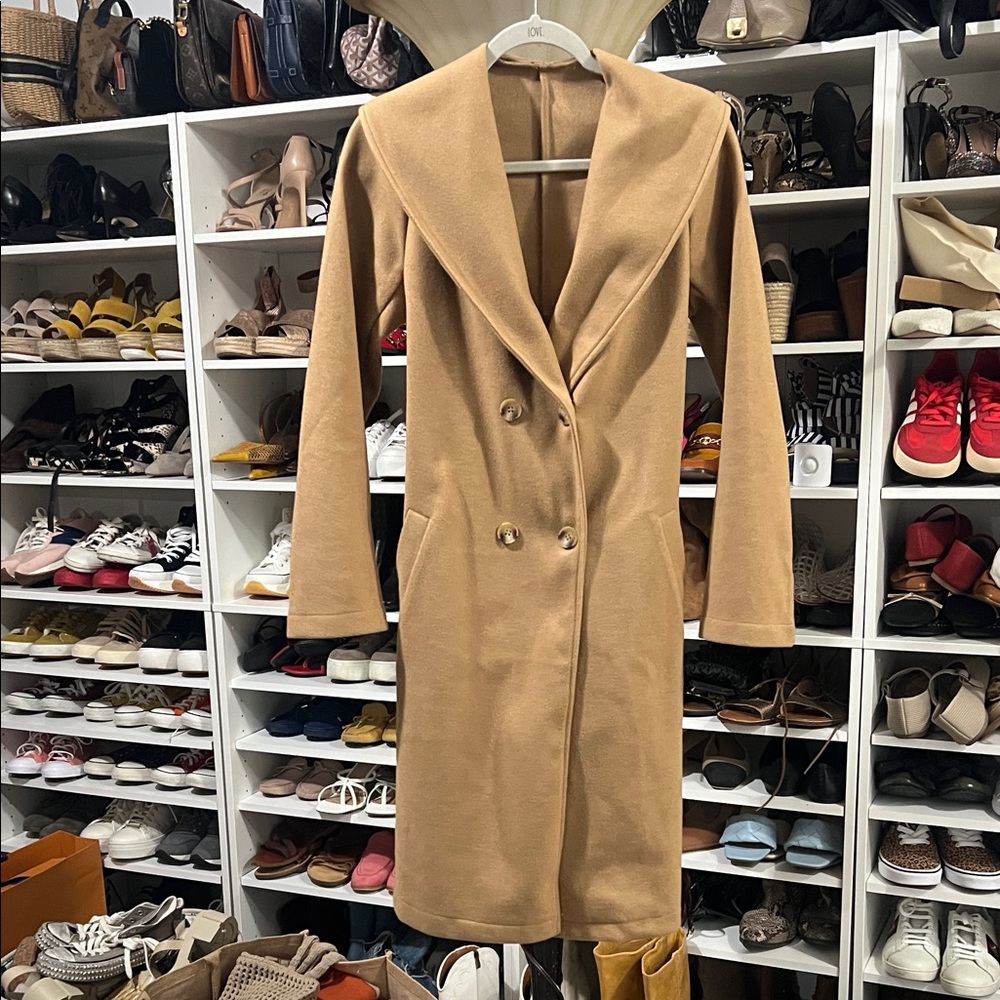 Stylish Tan Double-Breasted Coat